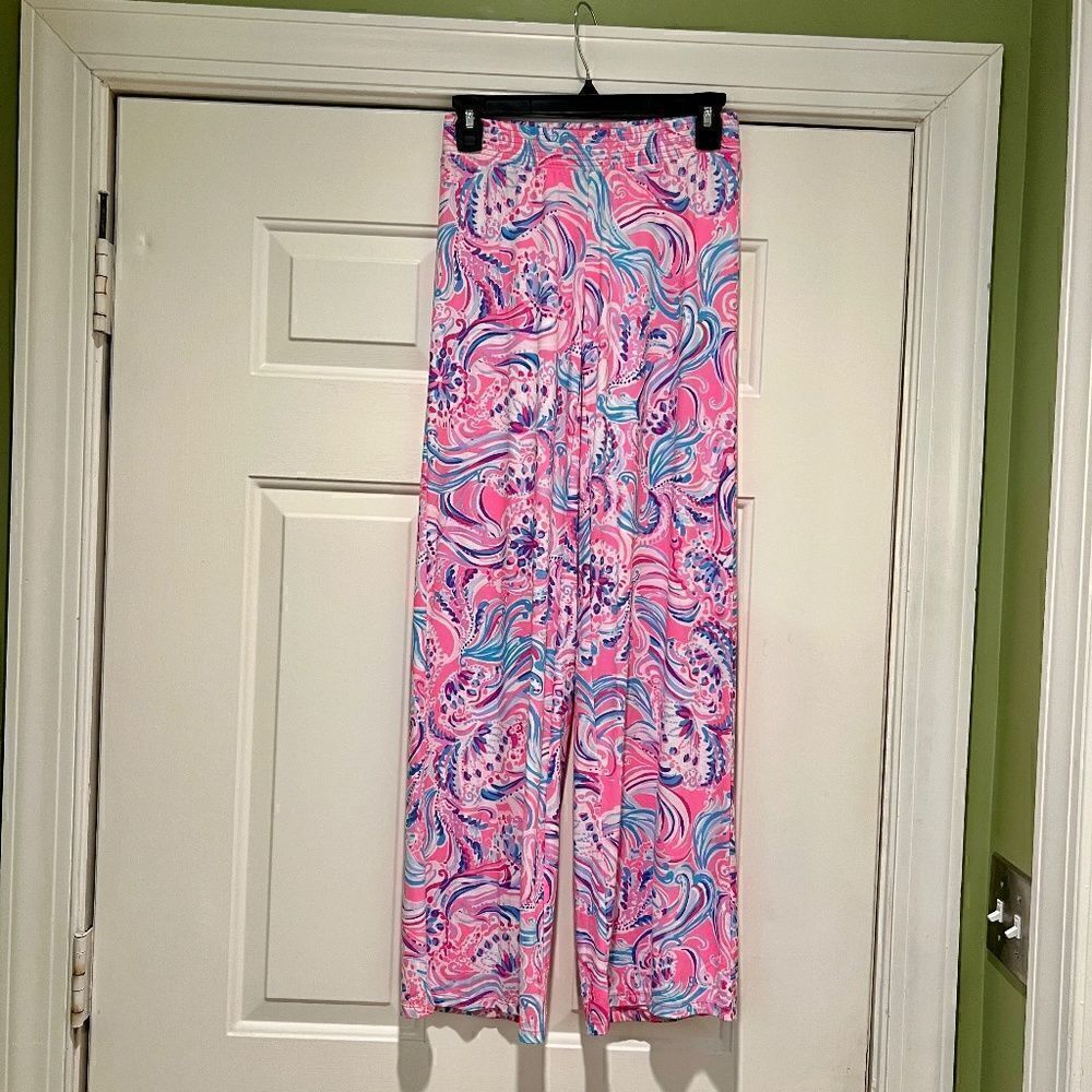 Lilly Pulitzer Lorena Breezy Palazzo Pant Prosecco Pink Don't Be Jelly Size XXS